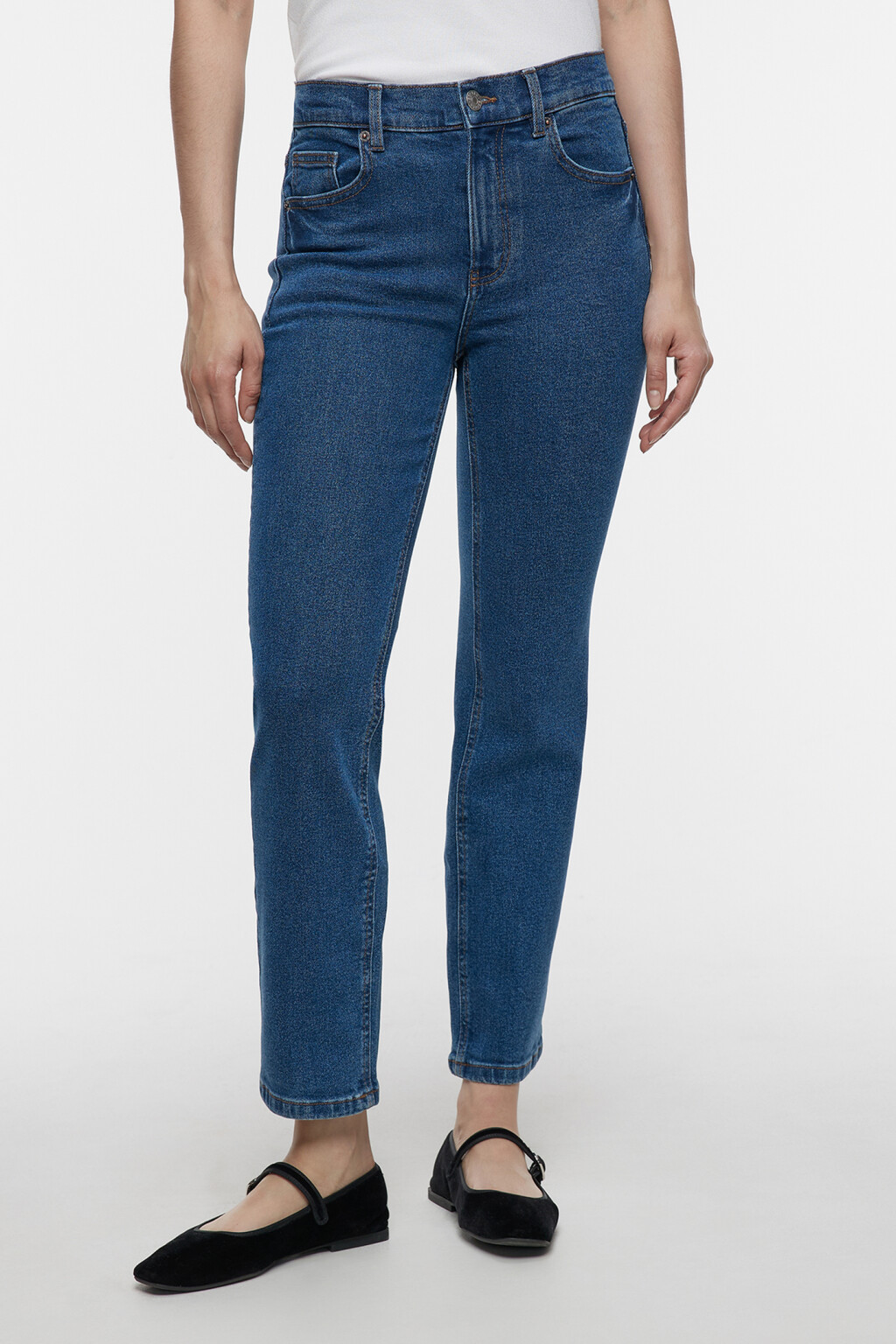 Джинсы STRAIGHT прямые со средней посадкой - цвет голубой - 2