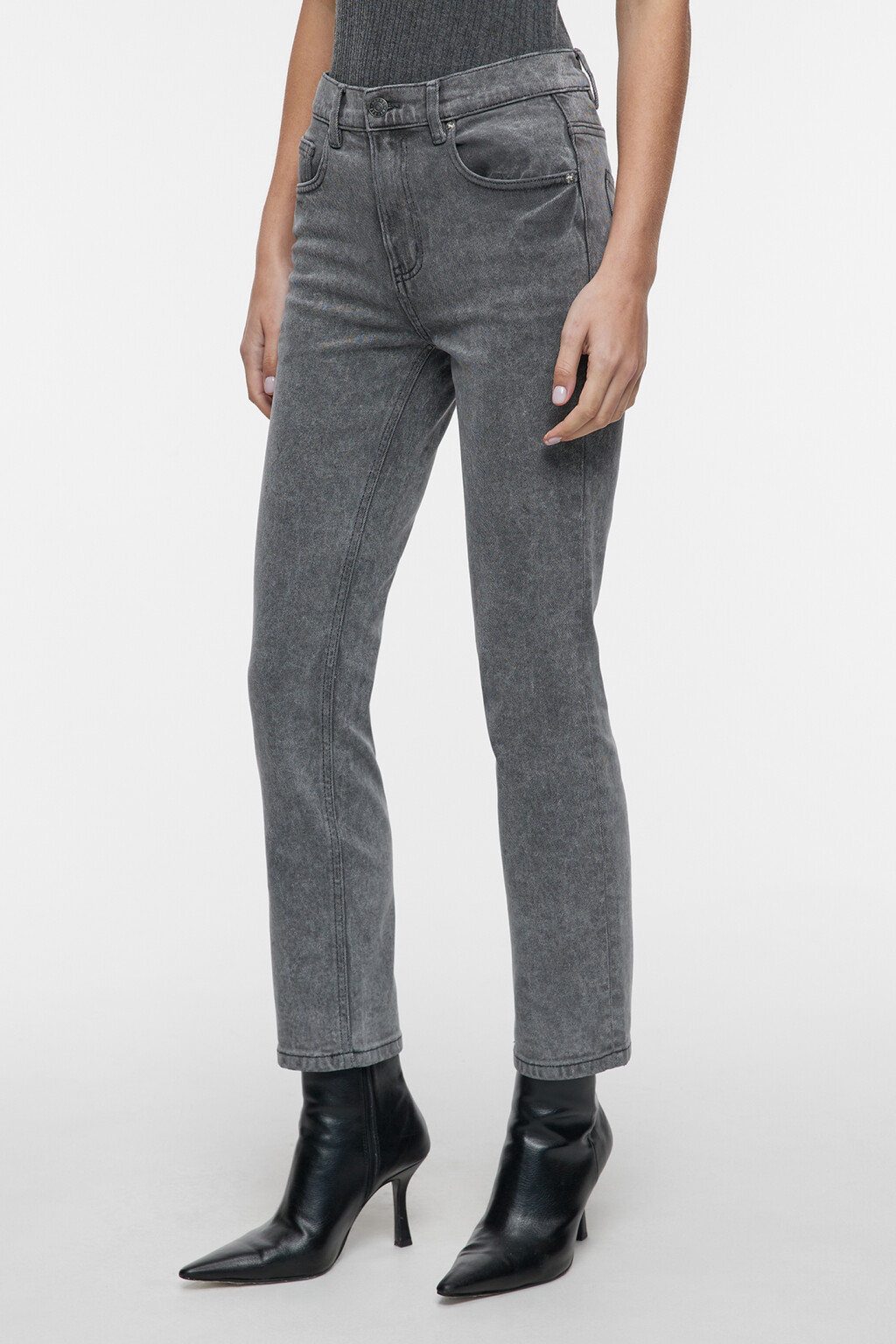 Джинсы STRAIGHT прямые со средней посадкой - цвет серый - 3