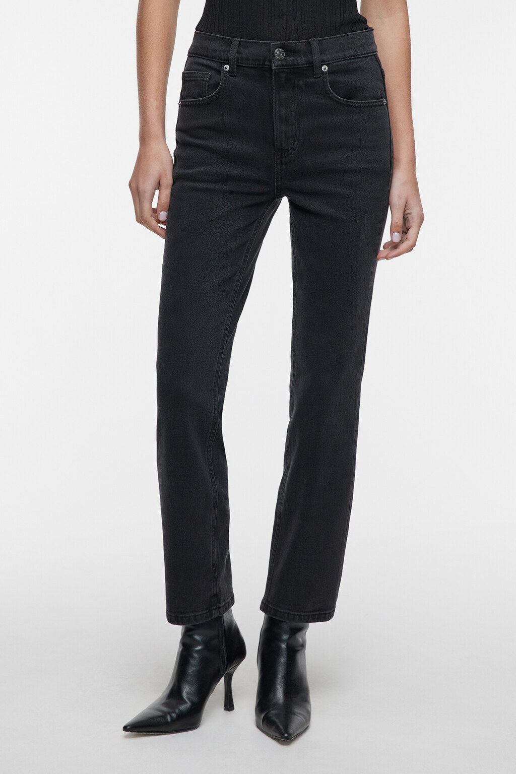Джинсы STRAIGHT прямые со средней посадкой - цвет черный - 3