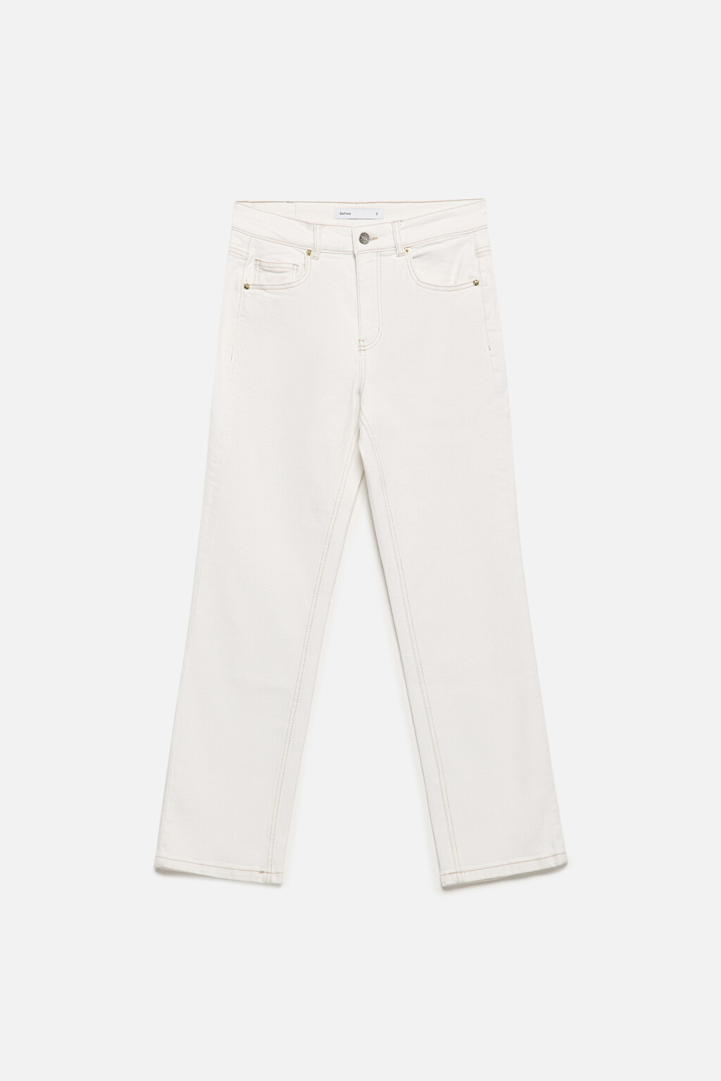 Джинсы straight прямые со средней посадкой - цвет белый - 8