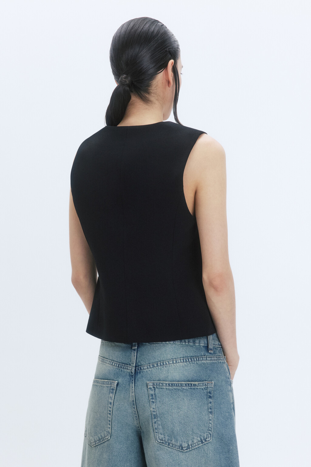 Жилет костюмный классический - цвет черный - 4