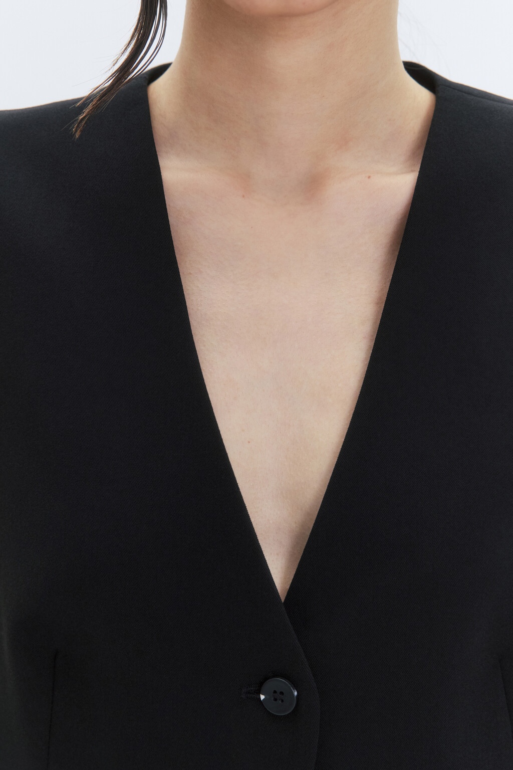 Жилет костюмный классический - цвет черный - 5