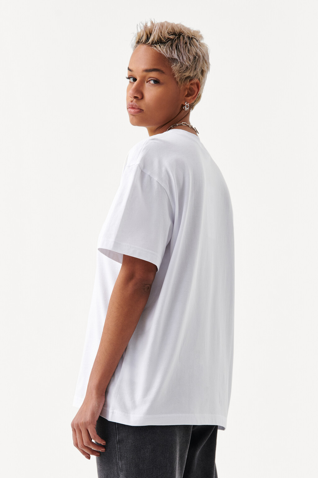 Футболка хлопковая oversize - цвет белый - 2