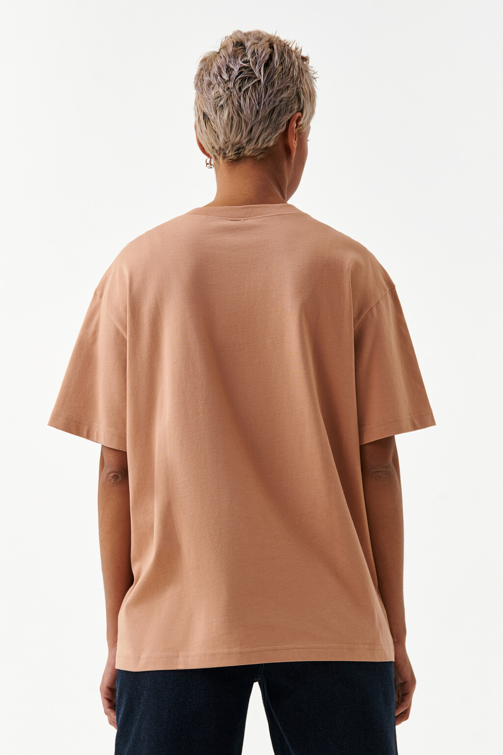 Футболка хлопковая oversize - цвет коричневый - 2