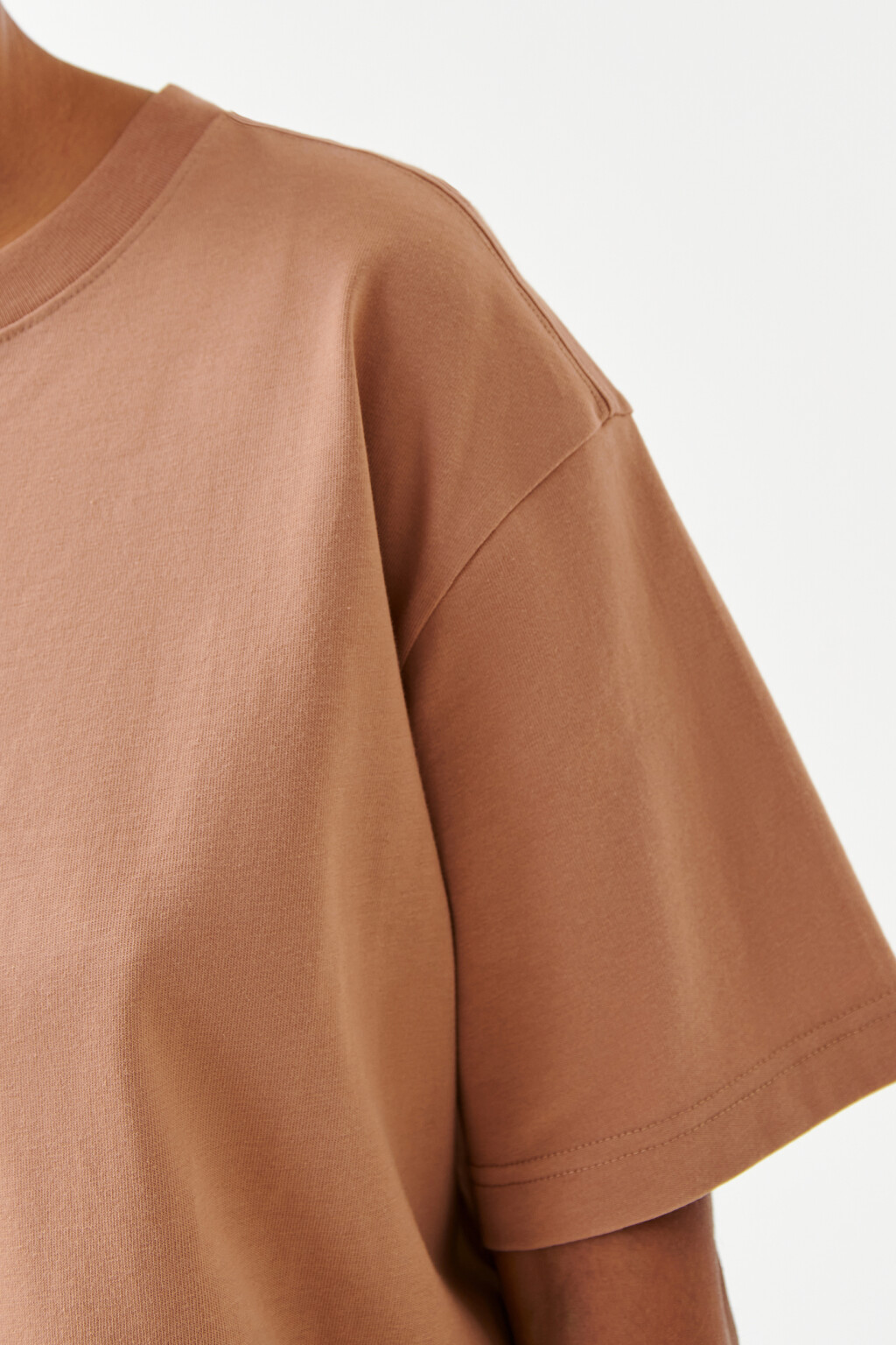 Футболка хлопковая oversize - цвет коричневый - 6