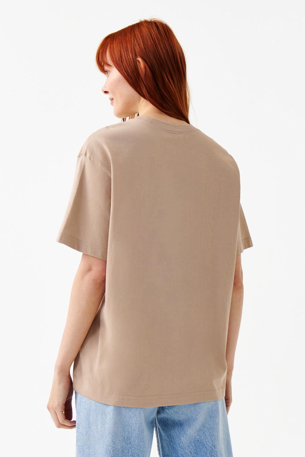 Футболка oversize базовая - цвет бежевый - 2