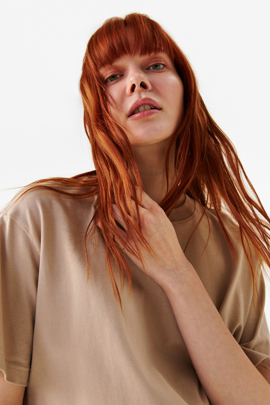 Футболка oversize базовая - цвет бежевый - 7