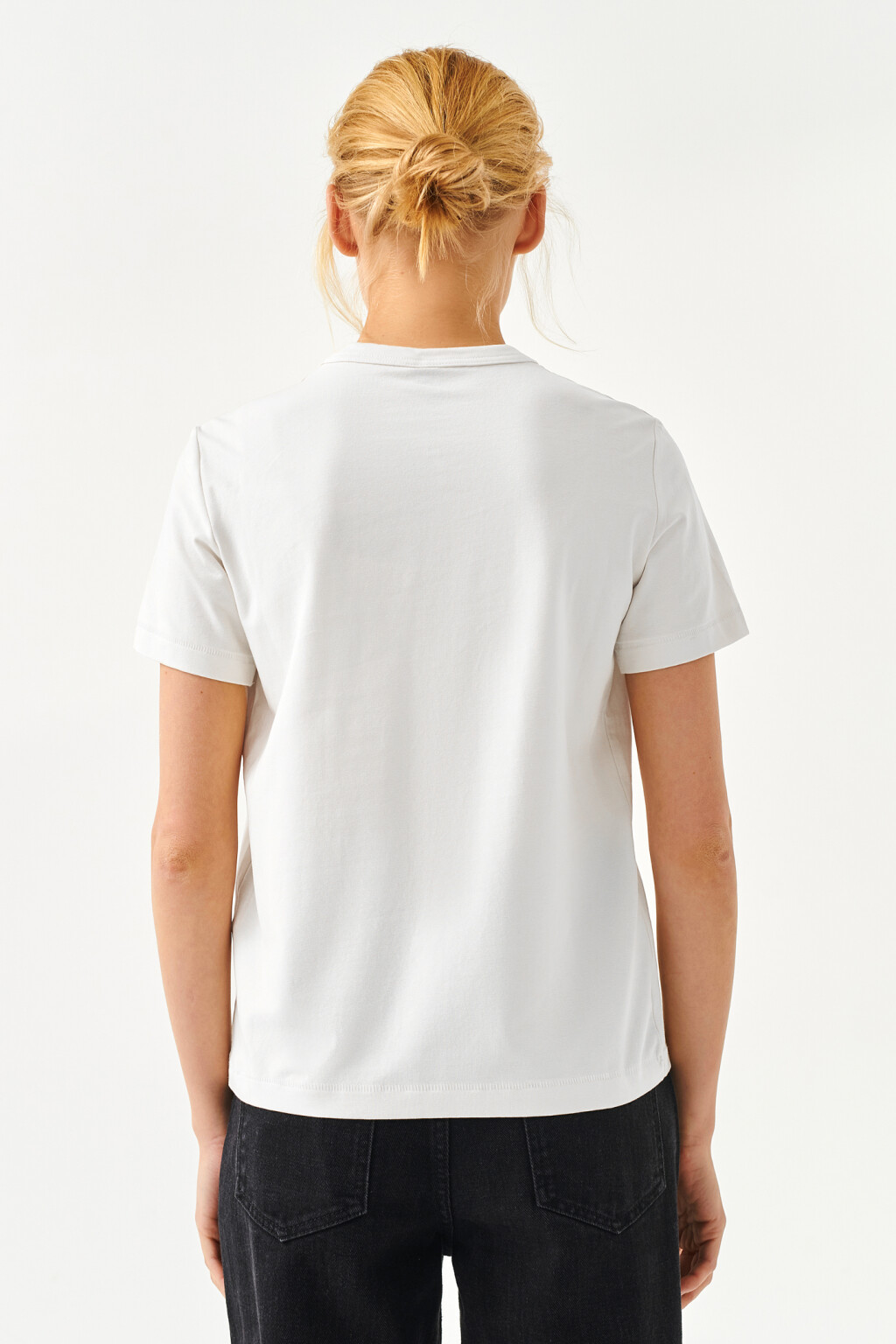 футболка хлопковая прямого кроя - цвет белый - 2