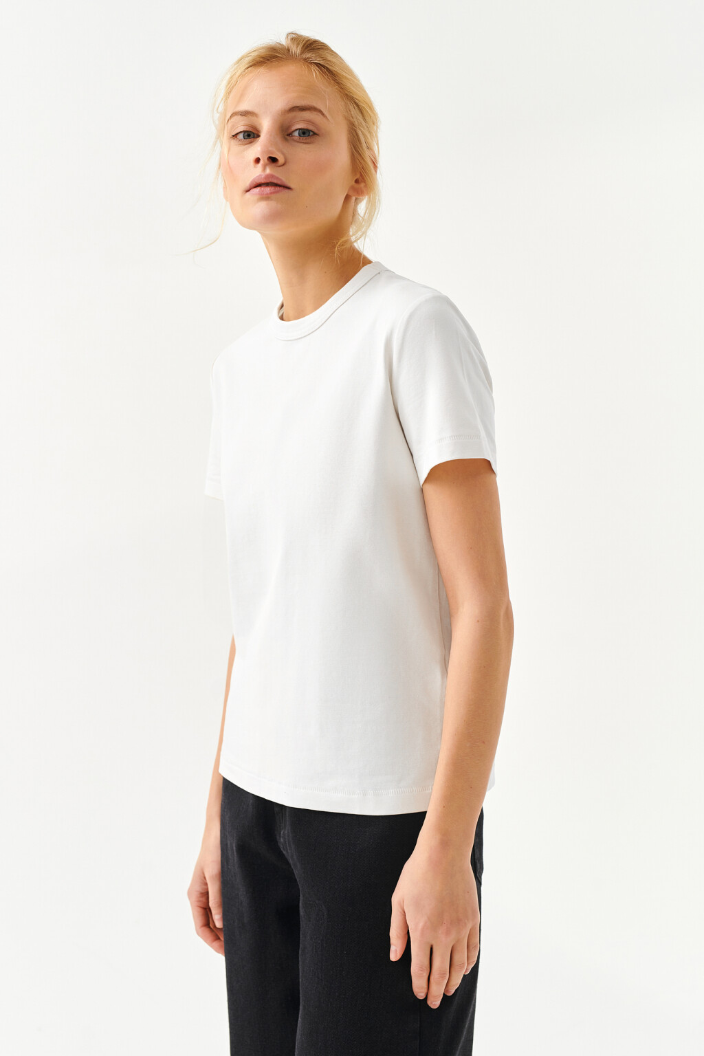 футболка хлопковая прямого кроя - цвет белый - 3
