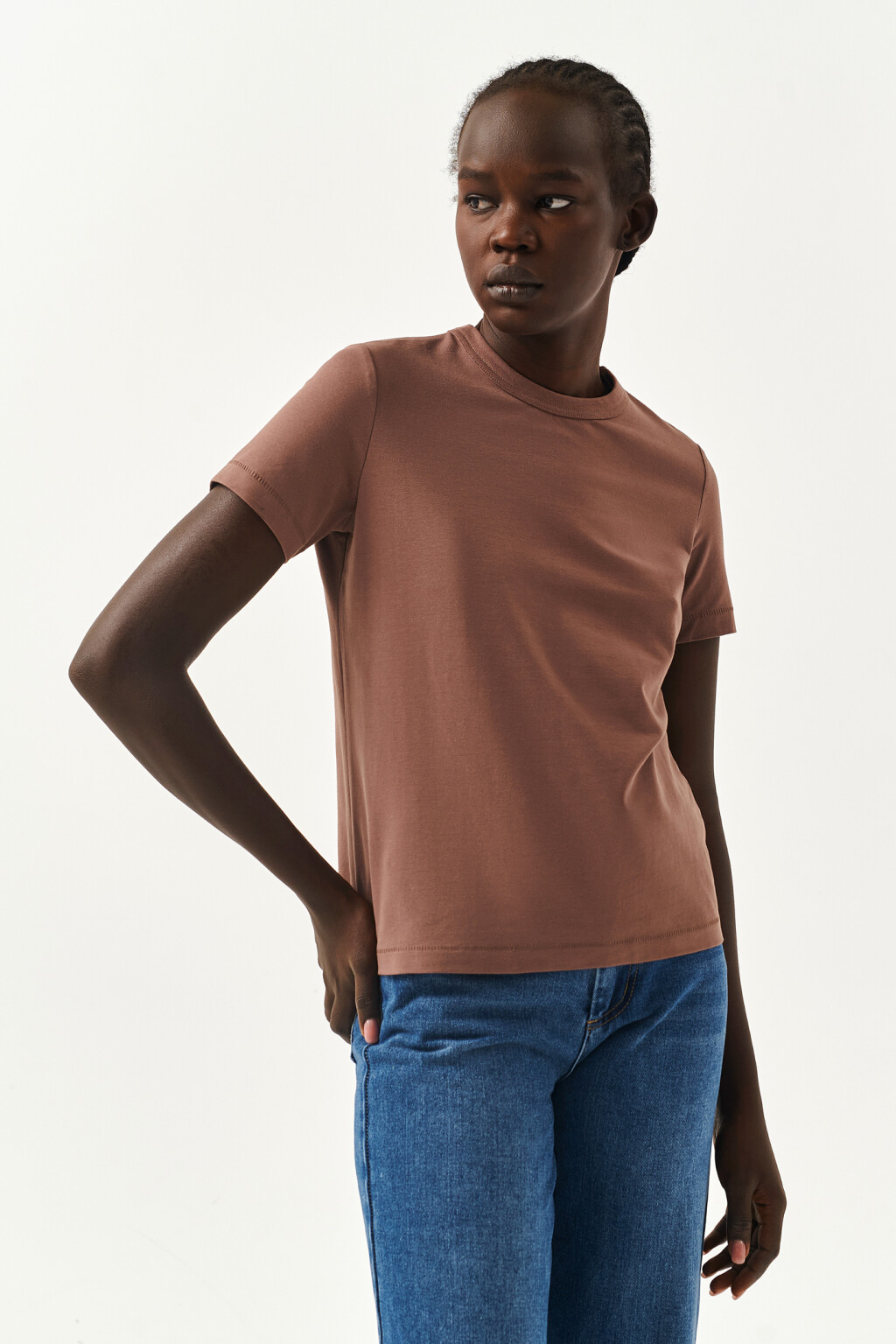 футболка хлопковая прямого кроя - цвет бежевый - 1