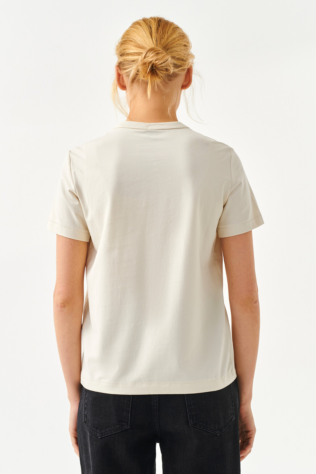 футболка хлопковая прямого кроя - цвет бежевый - 2