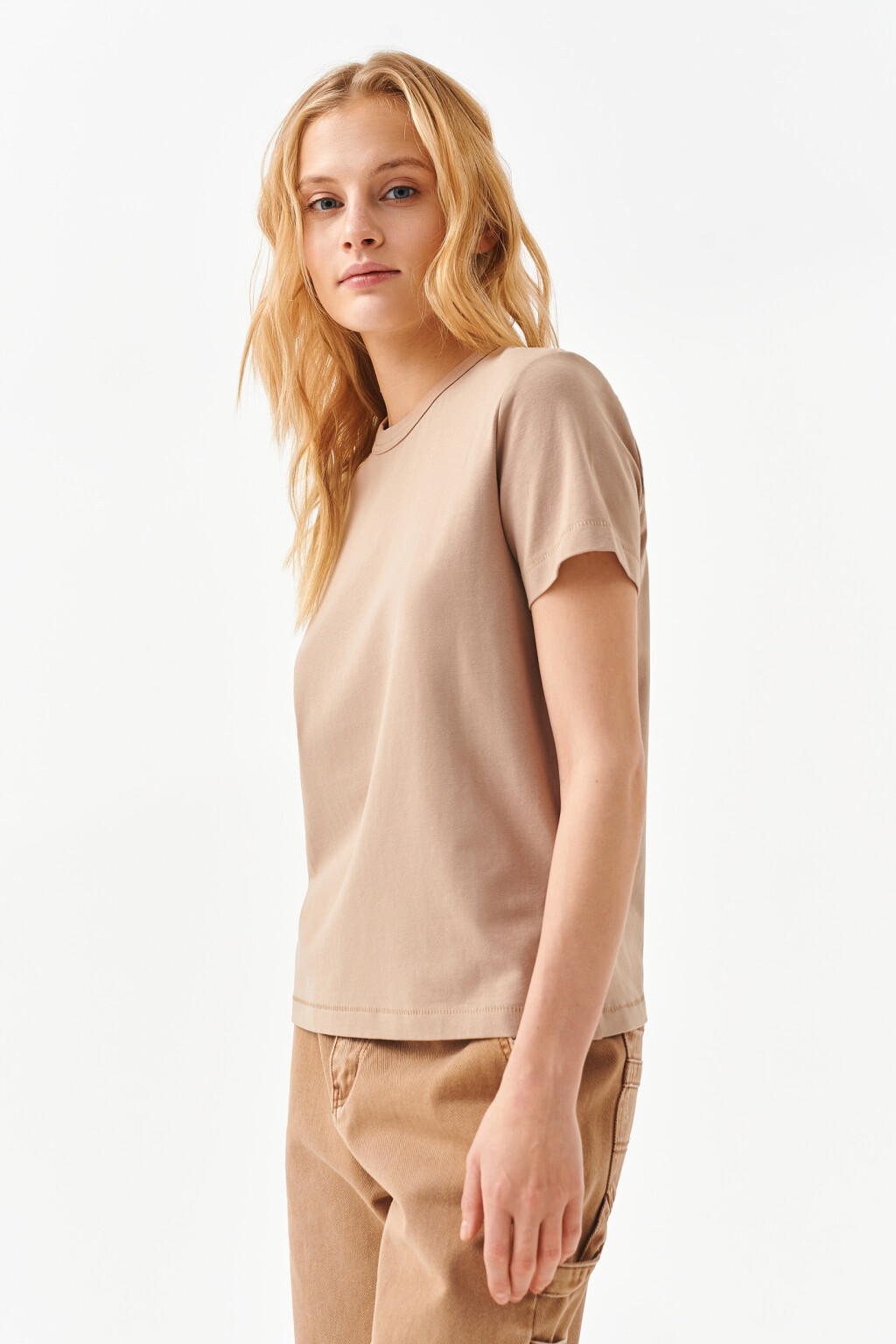 футболка хлопковая прямого кроя - цвет бежевый - 3