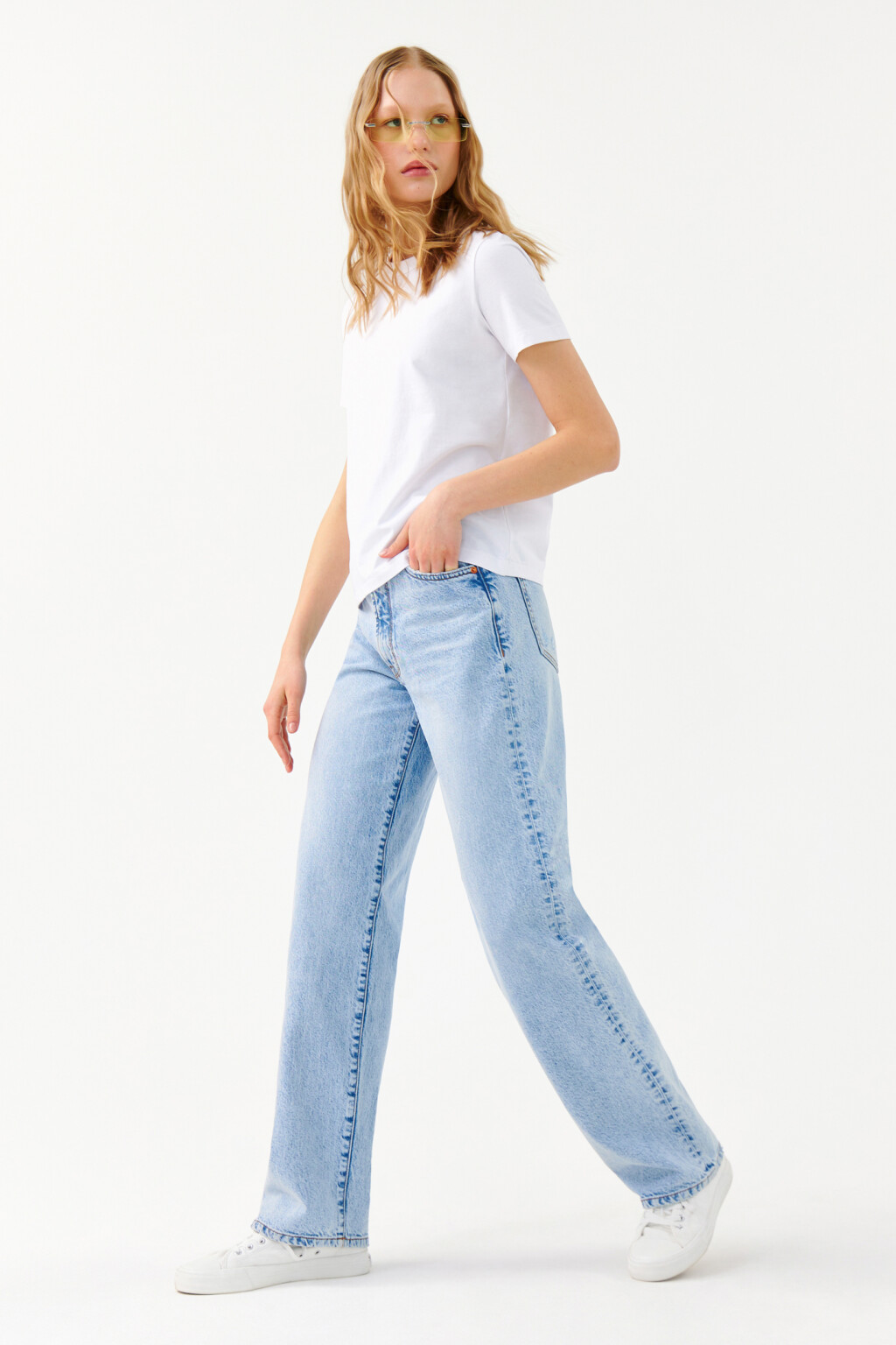 Футболка хлопковая базовая прямая - цвет белый - 4