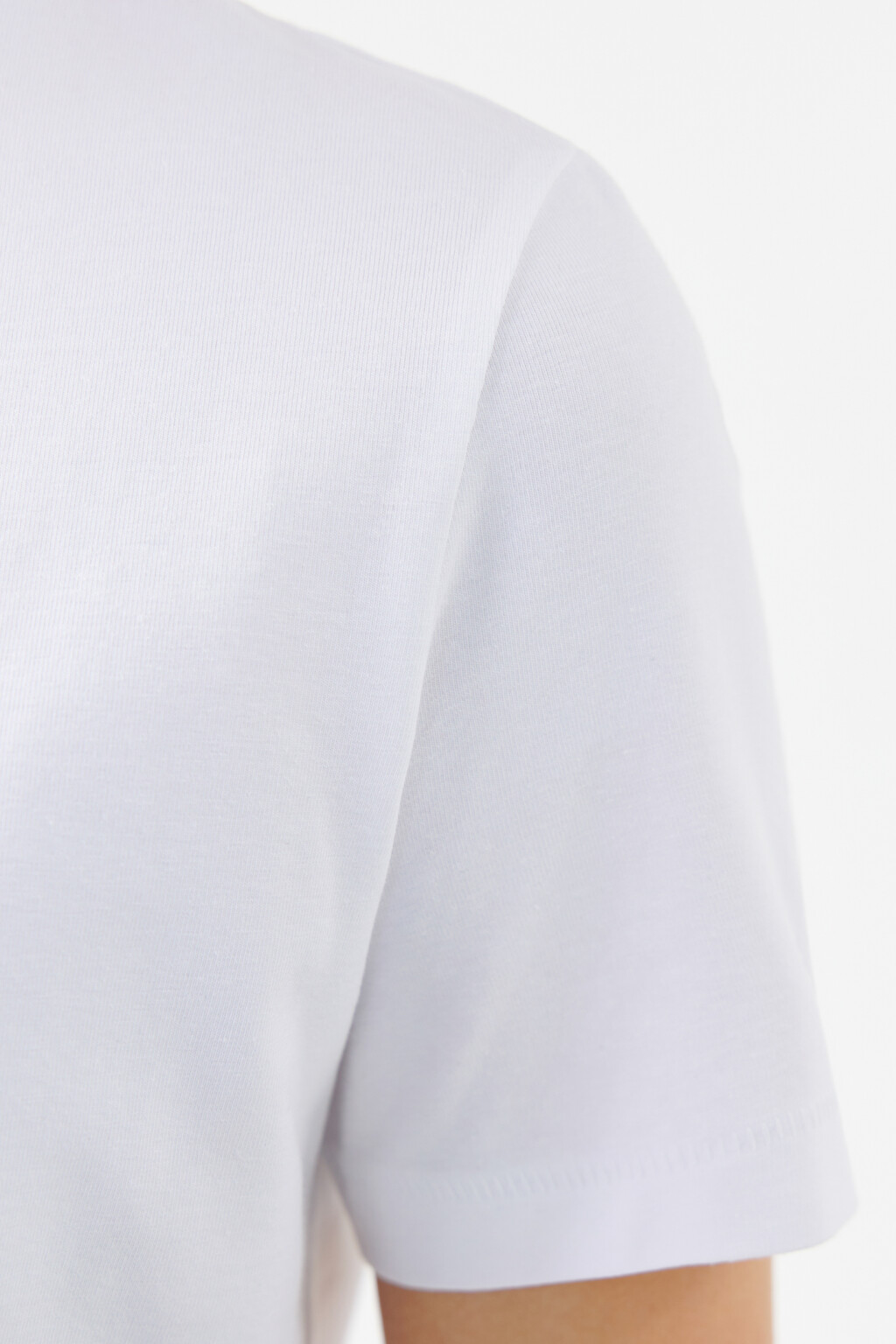 Футболка хлопковая базовая прямая - цвет белый - 6