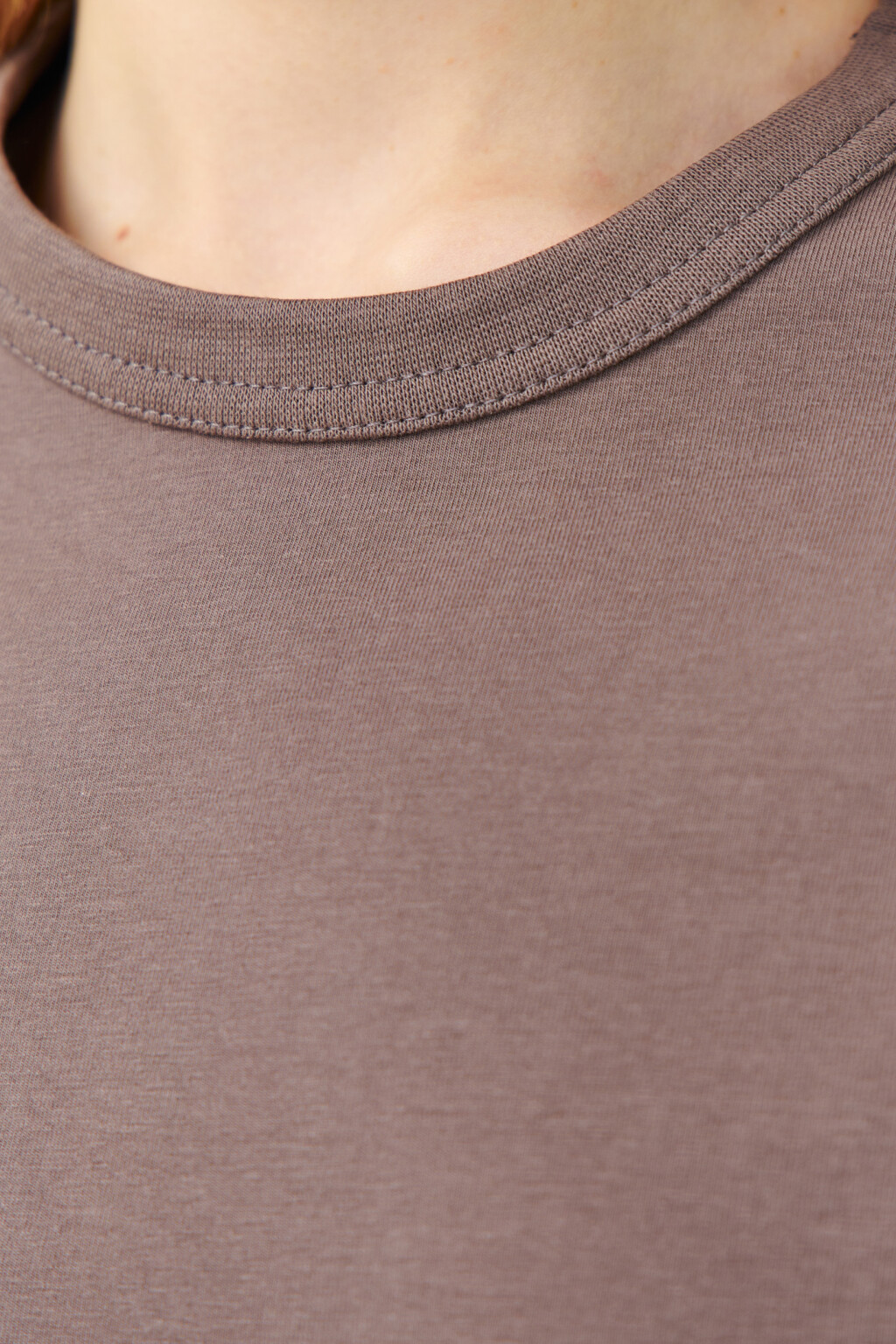 Футболка хлопковая базовая прямая - цвет коричневый - 5