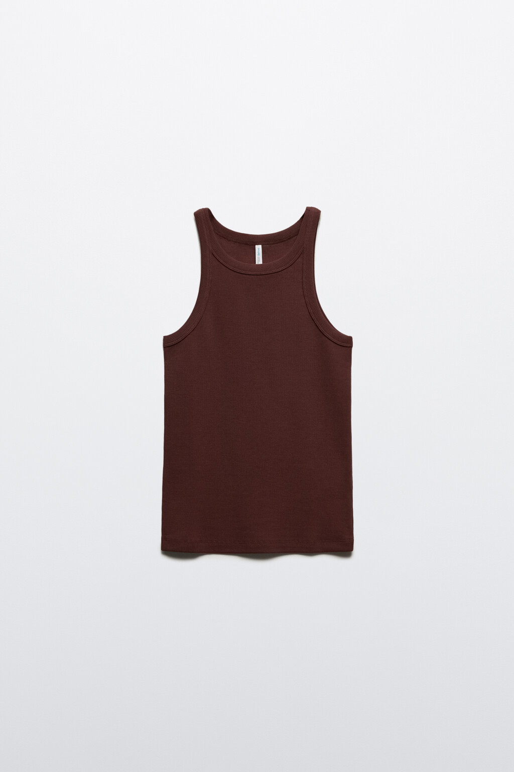 Майка TANKTOP облегающая в рубчик - цвет коричневый - 7