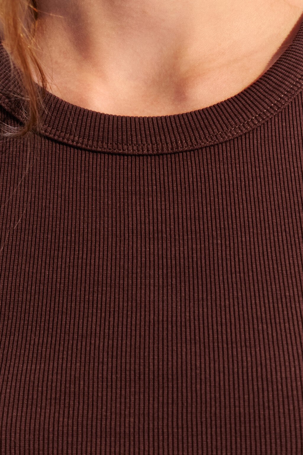 Майка TANKTOP облегающая в рубчик - цвет коричневый - 5