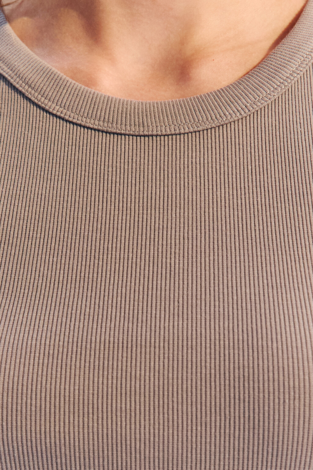 Майка TANKTOP облегающая в рубчик - цвет серый - 5