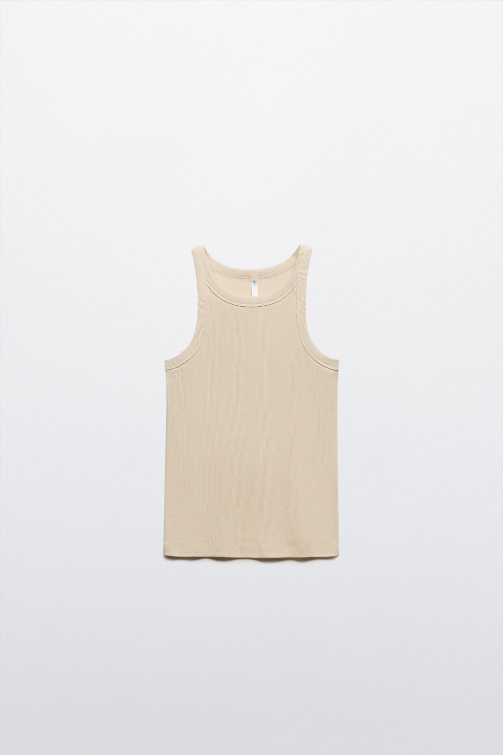 Майка TANKTOP облегающая в рубчик - цвет бежевый - 7