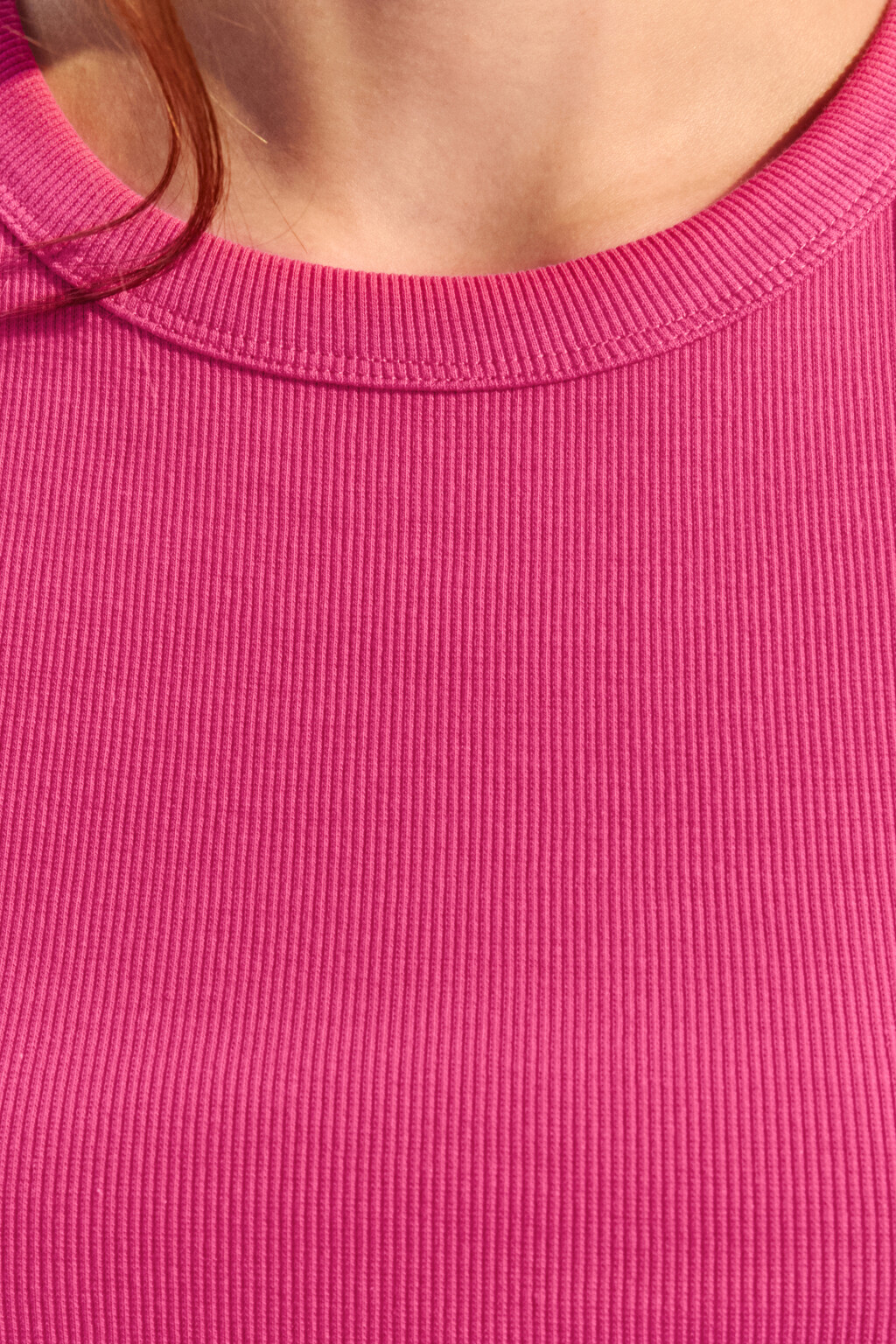 Майка TANKTOP облегающая в рубчик - цвет розовый - 5