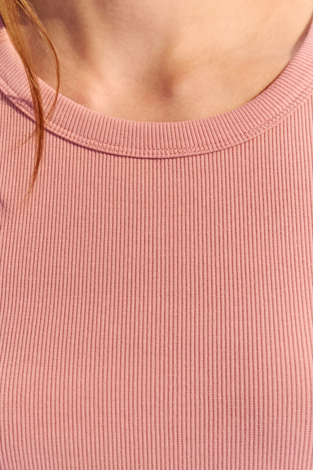 Майка TANKTOP облегающая в рубчик - цвет розовый - 5