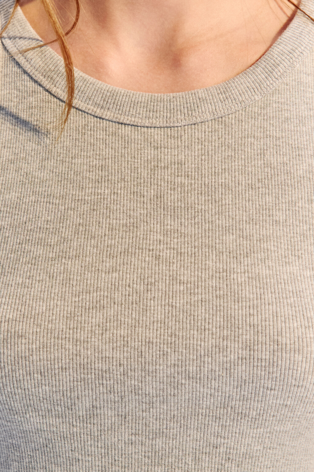 Майка TANKTOP облегающая в рубчик - цвет серый - 5