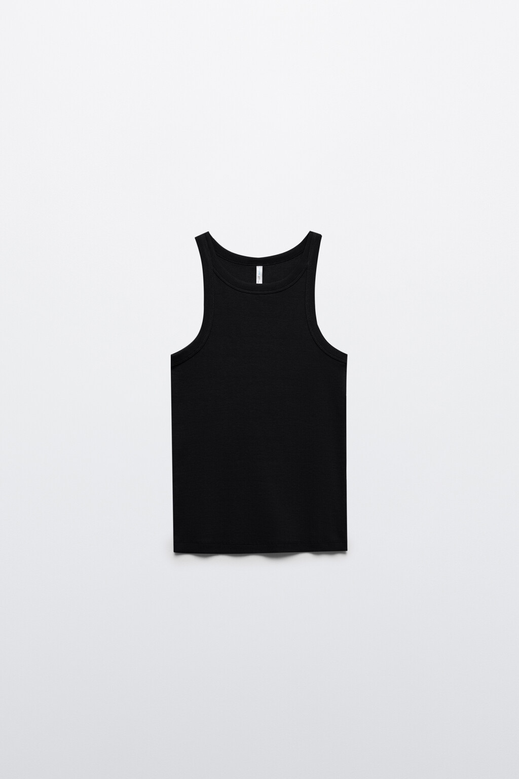 Майка базовая облегающая в рубчик - цвет черный - 7