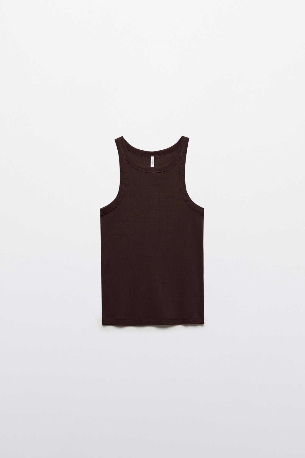 Майка TANKTOP облегающая в рубчик - цвет коричневый - 7