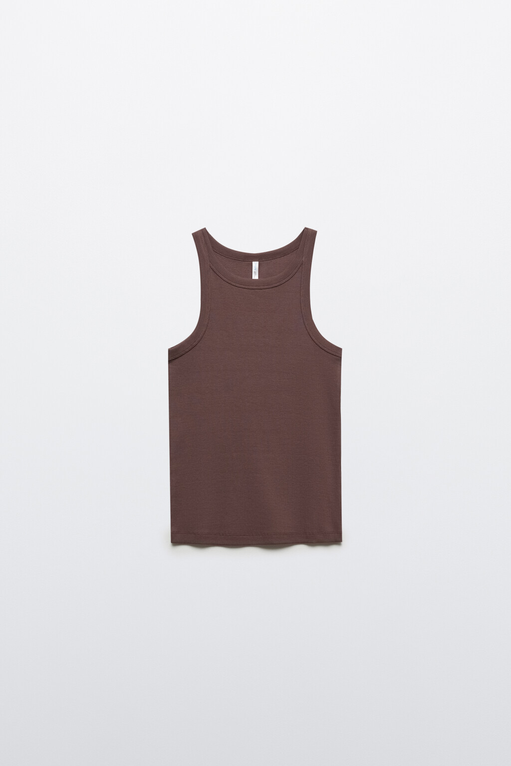 Майка TANKTOP облегающая в рубчик - цвет коричневый - 7