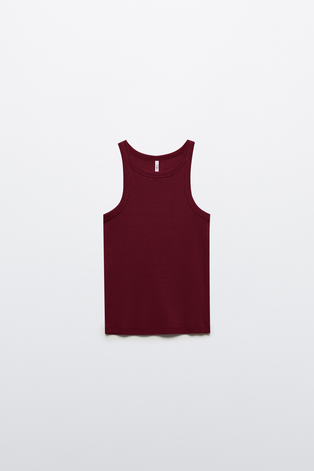 Майка TANKTOP облегающая в рубчик - цвет бордовый - 7