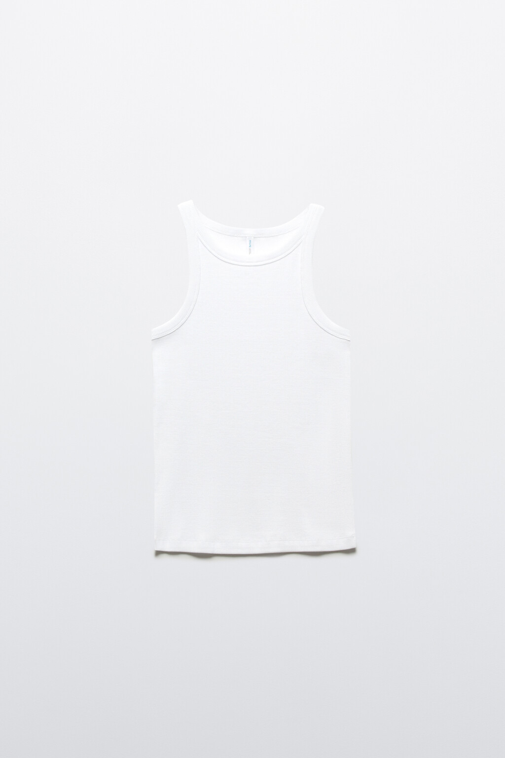 Майка базовая облегающая в рубчик - цвет белый - 1