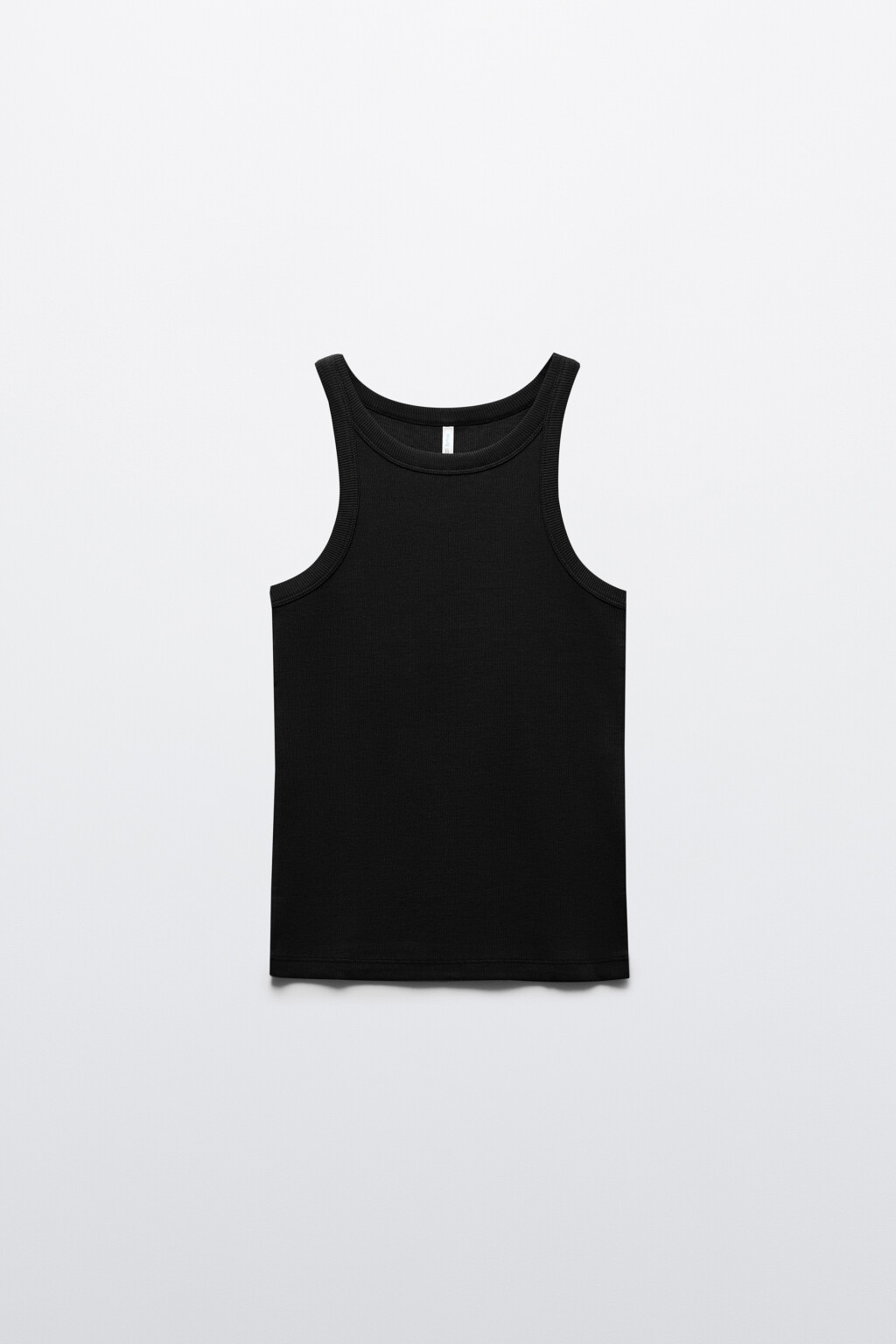 Майка базовая облегающая в рубчик - цвет черный - 1