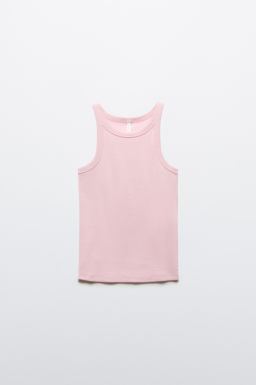 Майка базовая облегающая в рубчик - цвет розовый - 1