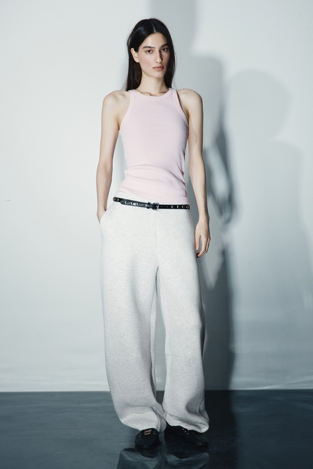 Майка базовая облегающая в рубчик - цвет розовый - 5