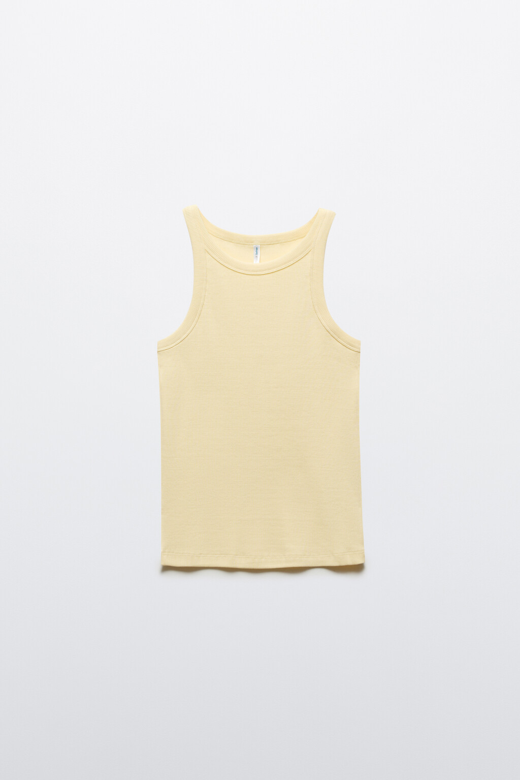Майка базовая облегающая в рубчик - цвет желтый - 1