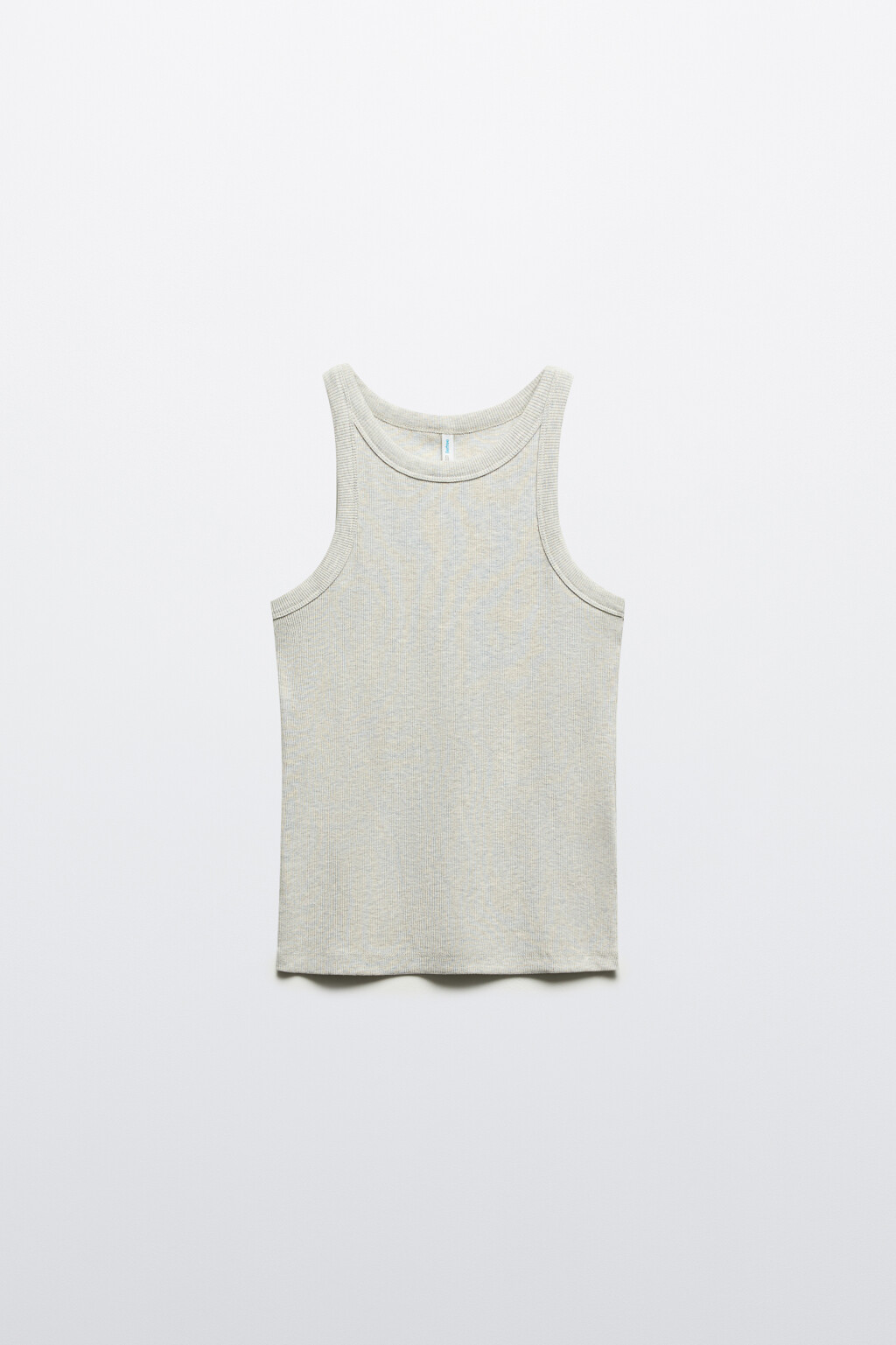 Майка базовая облегающая в рубчик - цвет серый - 1