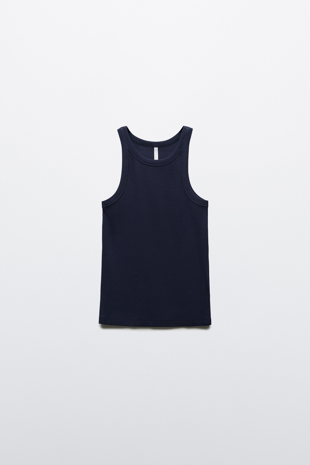 Майка базовая облегающая в рубчик - цвет синий - 7