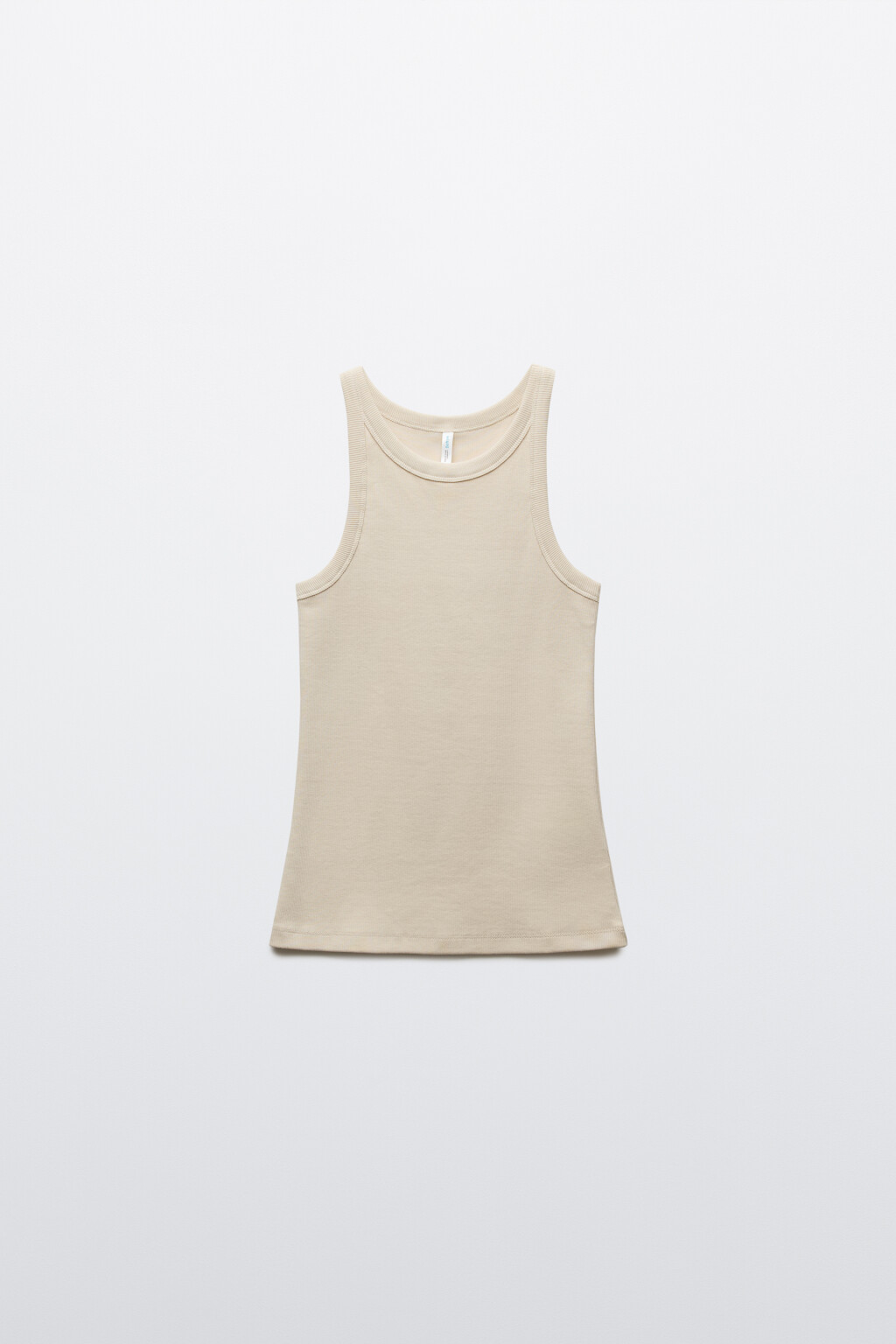 Майка базовая облегающая в рубчик - цвет бежевый - 8