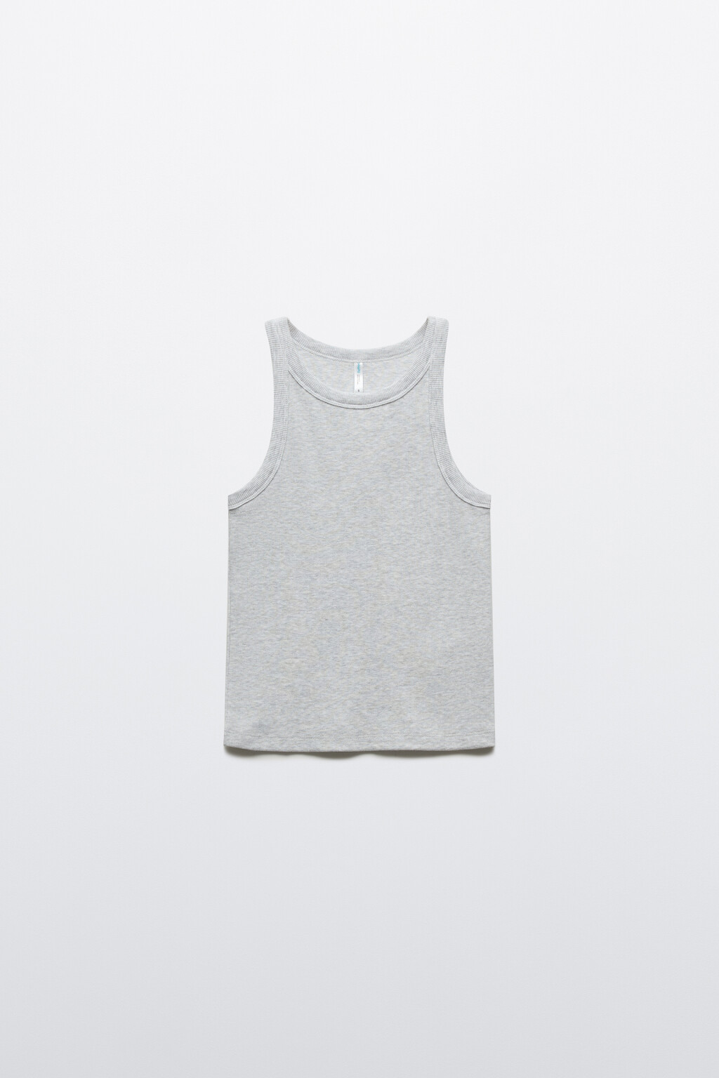 Майка базовая облегающая в рубчик - цвет серый - 8