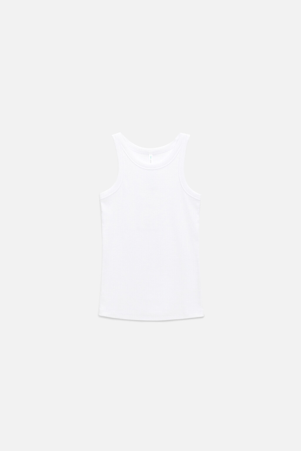 Майка-топ TANKTOP хлопковая облегающая в рубчик - цвет белый - 8