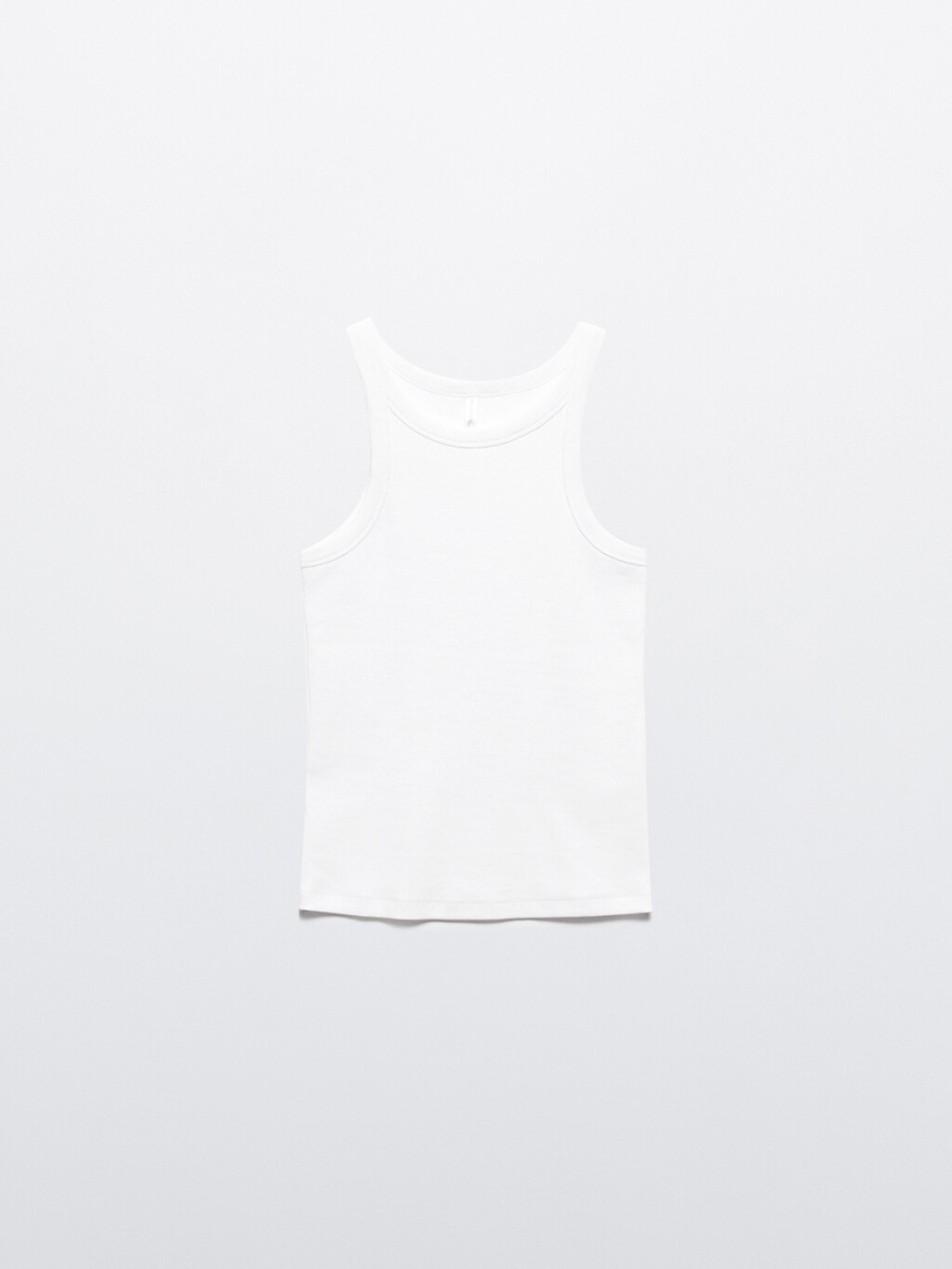 Майка TANKTOP базовая облегающая в рубчик - цвет белый - 8