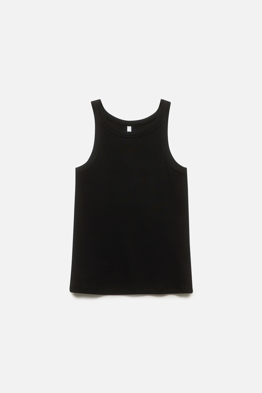 Майка TANKTOP базовая облегающая в рубчик - цвет черный - 8