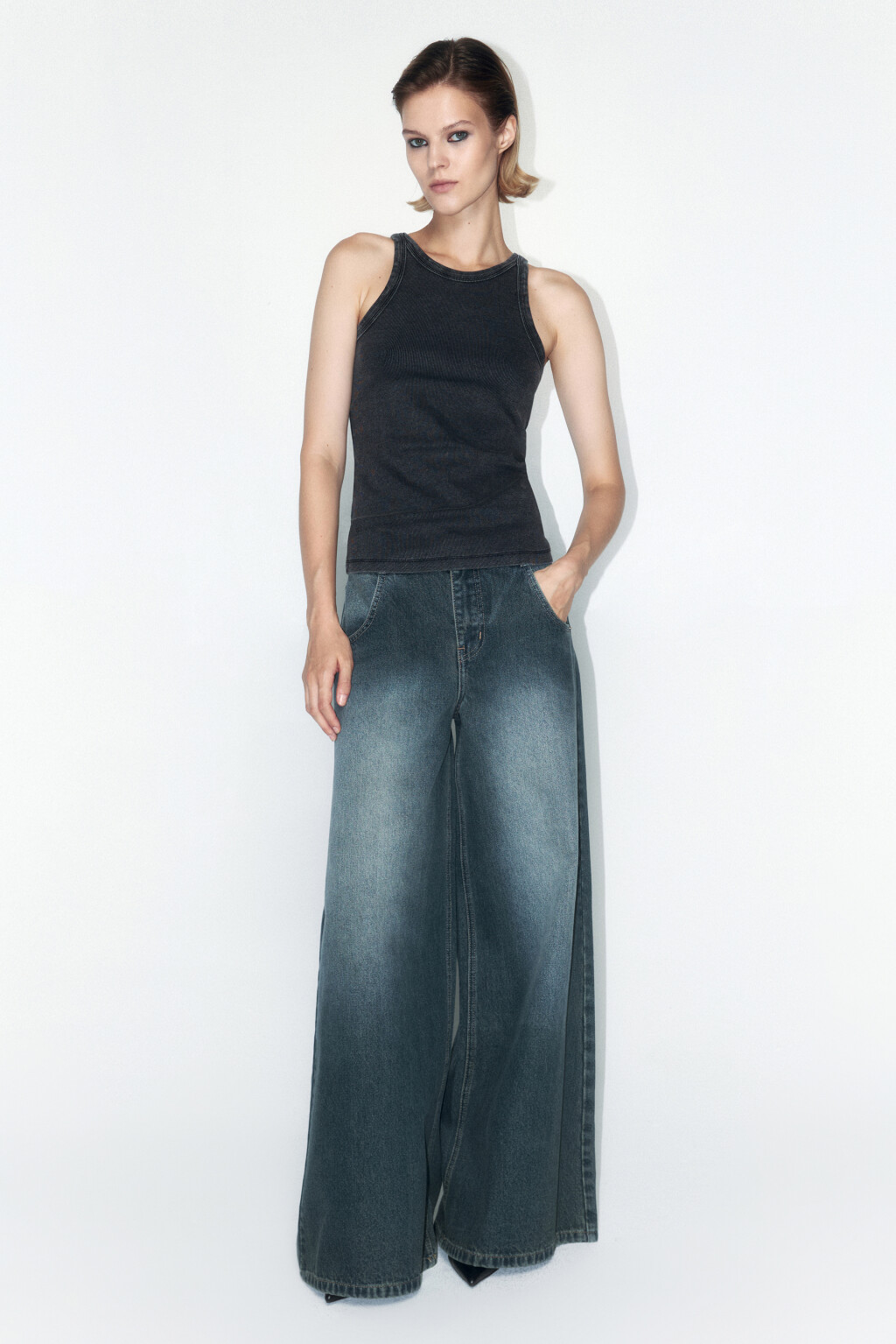 Майка TANKTOP облегающая с вареным эффектом - цвет серый - 5