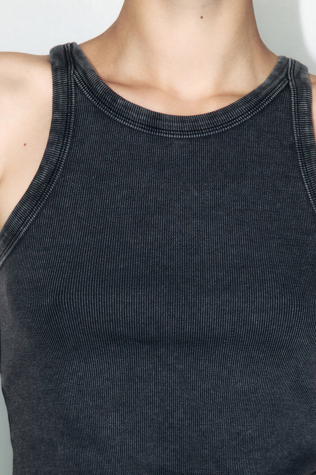 Майка TANKTOP облегающая с вареным эффектом - цвет серый - 6