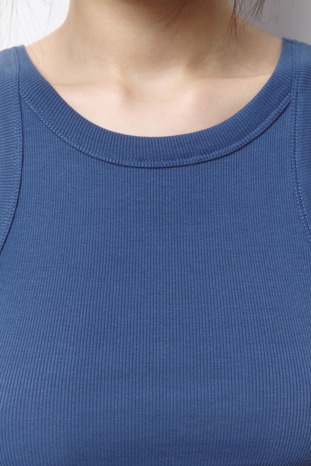 Майка TANKTOP облегающая в рубчик - цвет голубой - 6