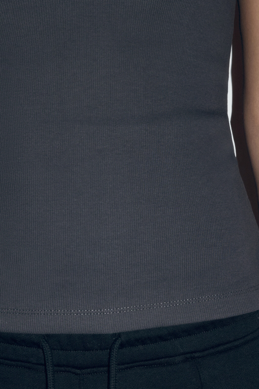 Майка TANKTOP облегающая в рубчик - цвет серый - 7