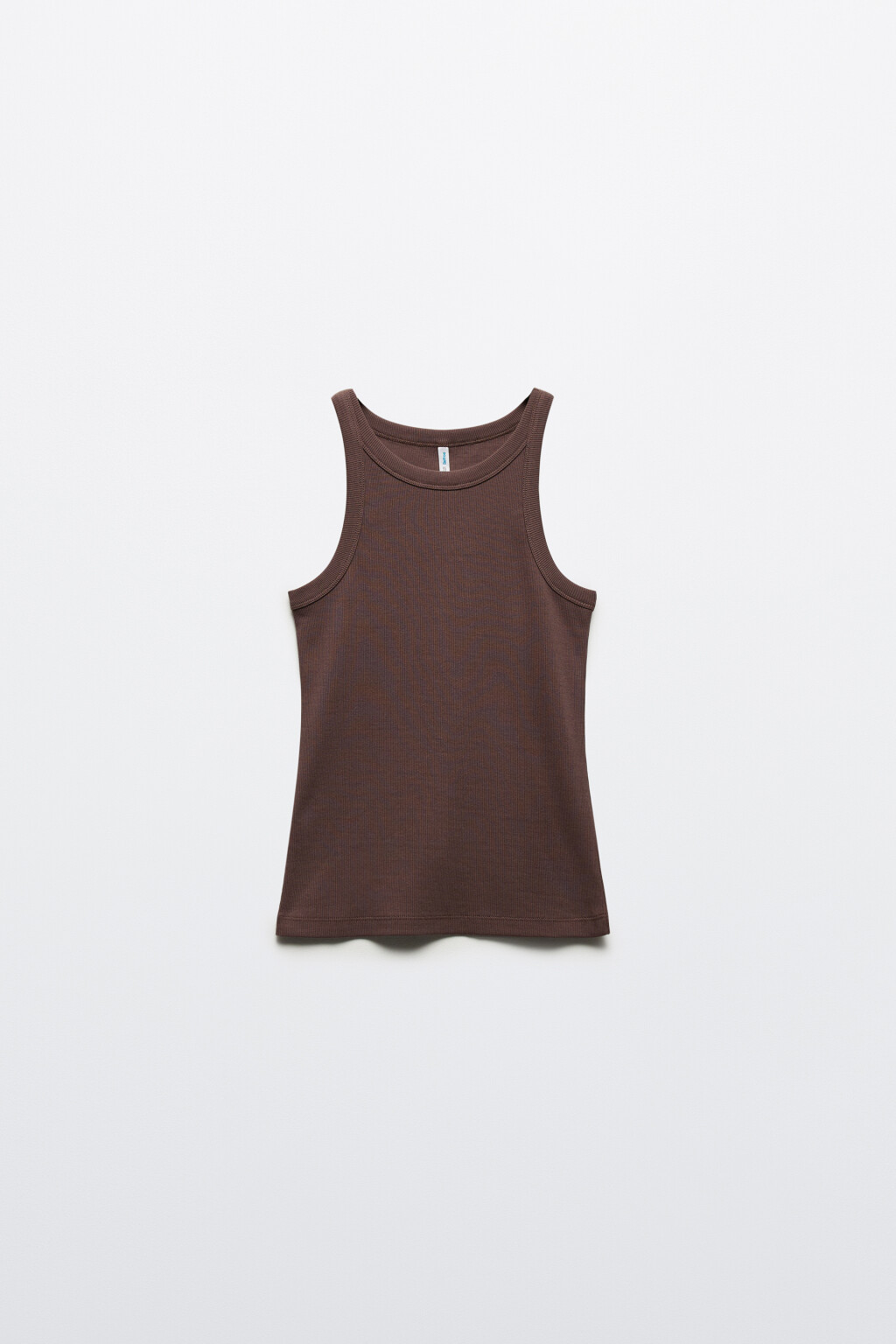 Майка TANKTOP облегающая в рубчик - цвет коричневый - 8