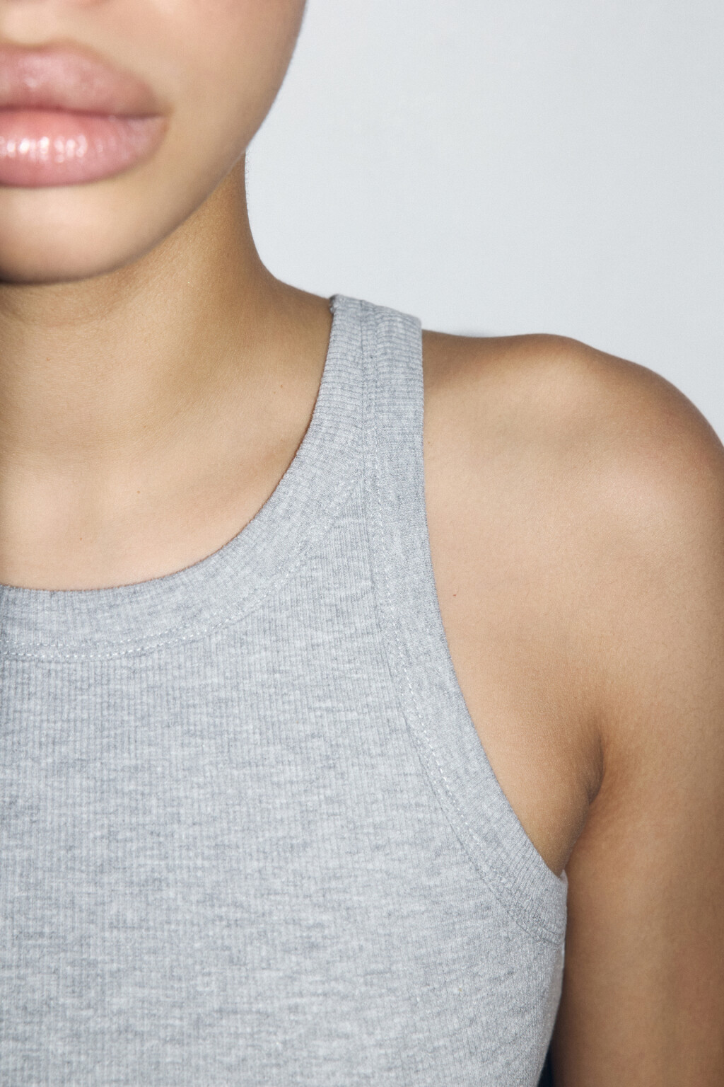 Майка TANKTOP облегающая в рубчик - цвет серый - 6