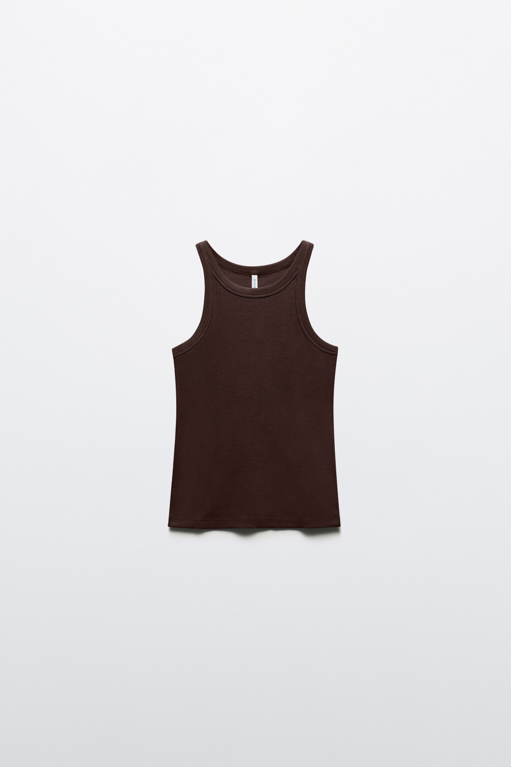 Майка TANKTOP облегающая в рубчик - цвет коричневый - 7