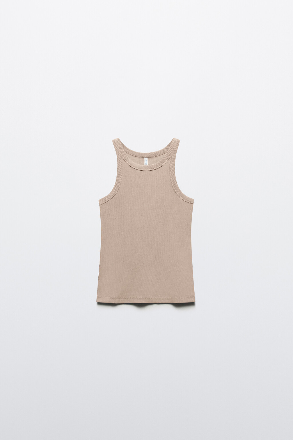 Майка TANKTOP облегающая в рубчик - цвет бежевый - 7